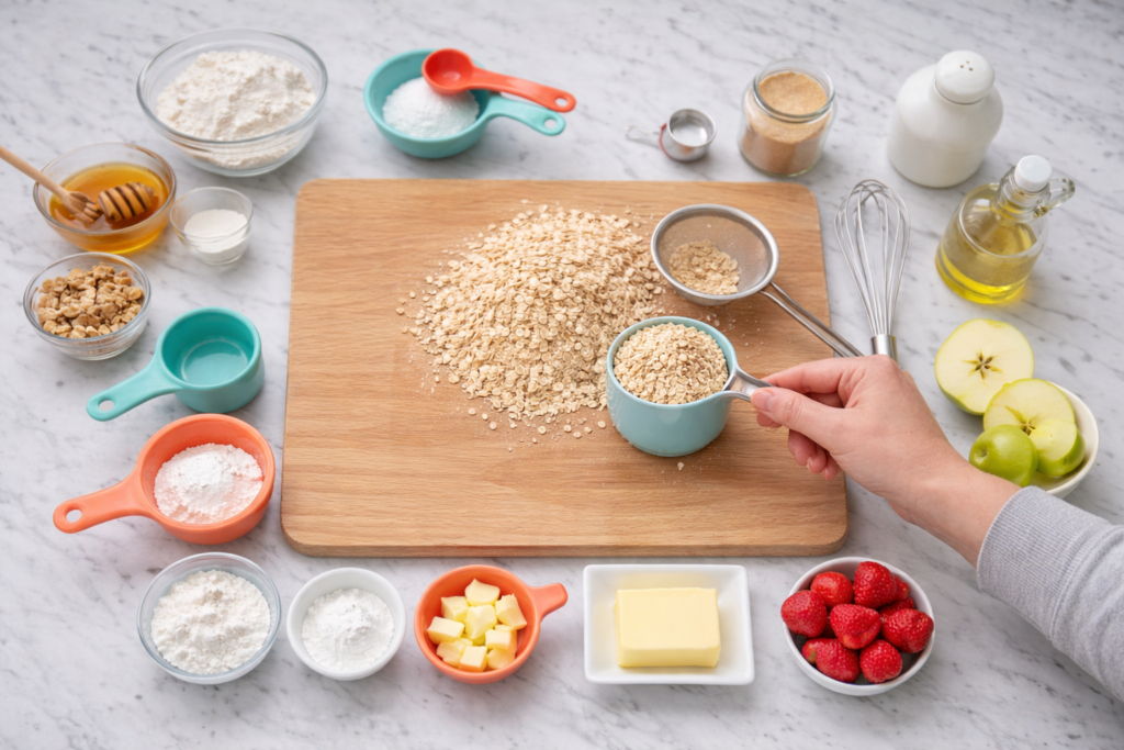 medir ingredientes con tazas y utensilios de cocina sin báscula