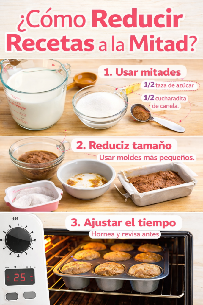 Cómo reducir una receta a la mitad paso a paso
