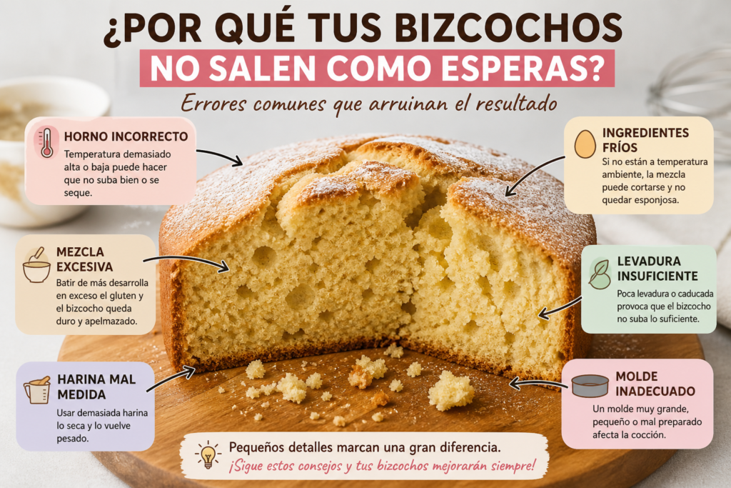 por qué los bizcochos no salen bien y cómo mejorarlos